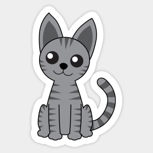 Grey Striped Cat Sticker